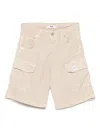 Msgm Logo-patch Cargo Shorts In 中性色
