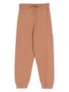 Msgm Logo-patch Cotton Track Pants In Brown