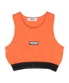 Msgm Logo-patch Cropped Top In Orange