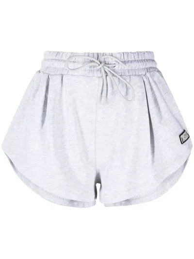 Msgm Short Fleece In Grey Melange