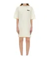 Msgm Logo Patch Drawstring Dress In White