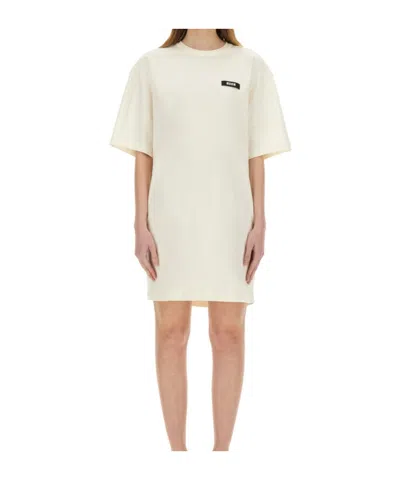 MSGM MSGM LOGO PATCH DRAWSTRING DRESS