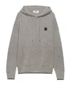 Msgm Logo Patch Drawstring Hoodie In Gray