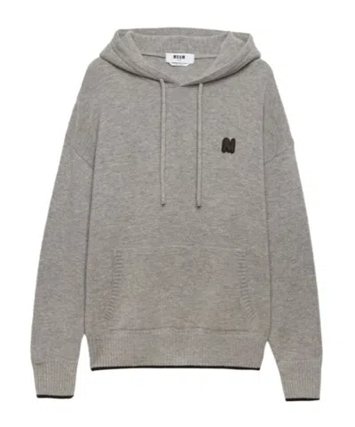 MSGM LOGO PATCH DRAWSTRING HOODIE