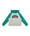 Shop Msgm Logo-patch Hoodie In Green