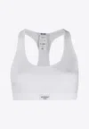 Msgm Logo-patch Racerback Sports Bra In White