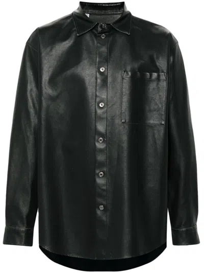 Msgm Logo-patch Shirt In Black