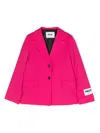 Msgm Logo-patch Single-breasted Blazer In Pink