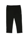 Msgm Logo-patch Straight-leg Trousers In 黑色