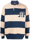 Msgm Oversized Sweatshirt With Classic Polo Collar In Neutrals
