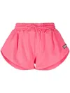 Msgm Logo Patch Drawstring Sweatshorts In Pink