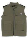 Msgm Logo-patch Vest In Green