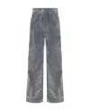 Msgm Logo-patch Wide-leg Trousers In Gray