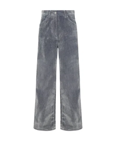 MSGM MSGM VELVET WIDE LEG TROUSERS