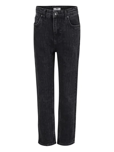 MSGM LOGO-PATTERN JEANS