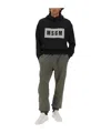 Msgm Logo Hooded Sweatshirt And Pocket In Black