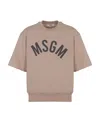 Msgm Logo Pattern Sweater In Nude