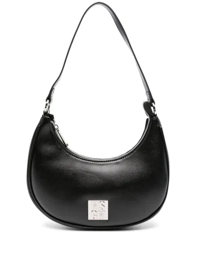 Msgm Kids' Logo-plaque Shoulder Bag In Black