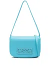 Msgm Logo-plaque Shoulder Bag In Blue