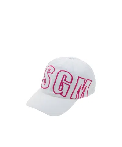 Msgm Logo-print Baseball Cap In White