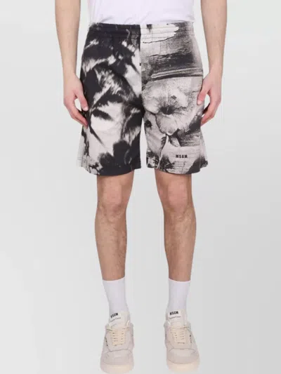 MSGM LOGO PRINT BERMUDA SHORTS