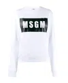 Msgm Printed French Cotton-terry Sweatshirt In White