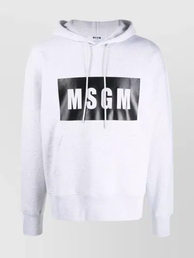 MSGM LOGO PRINT COTTON HOODIE