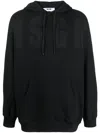 Msgm Logo-print Cotton Hoodie In Black