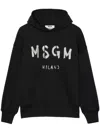 Msgm Logo-print Cotton Hoodie In Black