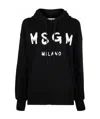 Msgm Logo-print Drawstring Hoodie In Black