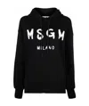 Msgm Logo-print Drawstring Hoodie In Black