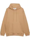 Msgm Logo-print Cotton Hoodie In Neutrals