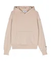 Msgm Logo-print Cotton Hoodie In Nude
