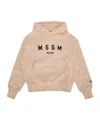 Msgm Logo-print Cotton Hoodie In Nude