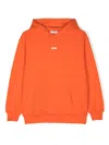 Msgm Logo-print Cotton Hoodie In Orange