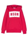 Msgm Logo-print Cotton Hoodie In Pink