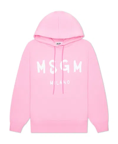 MSGM MSGM LOGO PRINTED DRAWSTRING HOODIE