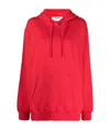 Msgm Logo-print Cotton Hoodie In Red