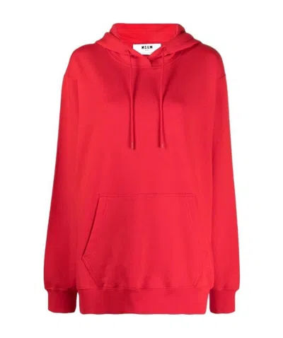 MSGM LOGO-PRINT COTTON HOODIE