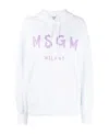 Msgm Logo-print Cotton Hoodie In White