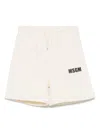 Msgm Logo-print Cotton Shorts In 白色