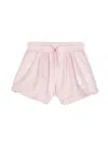 Msgm Logo-print Cotton Shorts In 粉色