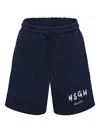 Msgm Logo-print Cotton Shorts In Blue
