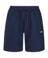 Msgm Logo Printed Drawstring Shorts In Blue