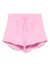 Msgm Logo-print Cotton Shorts In Pink