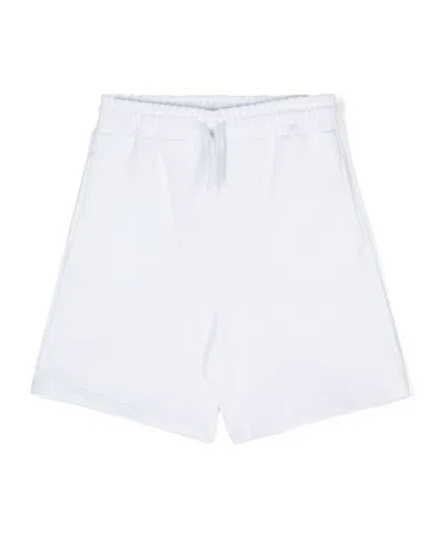 Msgm Logo-print Cotton Shorts In White