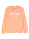 Msgm Logo-print Cotton Sweatshirt In 橘色