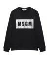 Msgm Kids Logo-printed Crew Neck Sweatshirt In Black