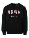 Msgm Logo-print Cotton Sweatshirt In Black