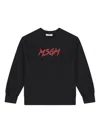 Msgm Kids' Logo-print Cotton Sweatshirt In Black